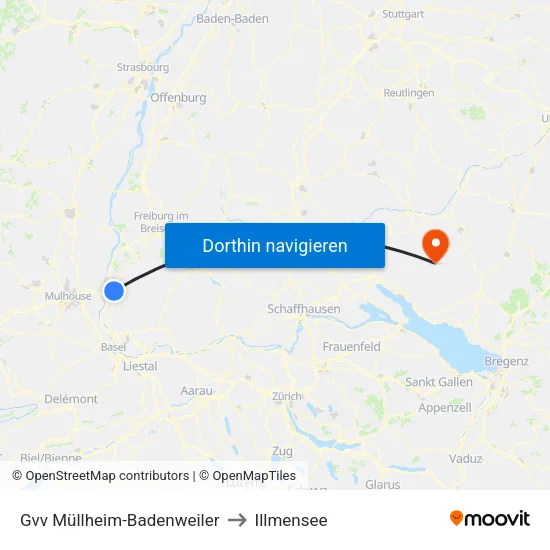 Gvv Müllheim-Badenweiler to Illmensee map