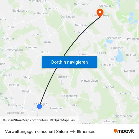 Verwaltungsgemeinschaft Salem to Illmensee map
