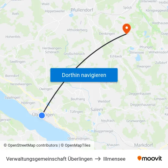 Verwaltungsgemeinschaft Überlingen to Illmensee map