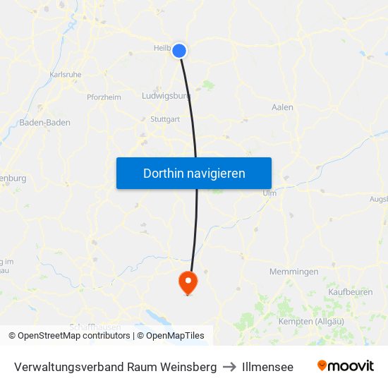 Verwaltungsverband Raum Weinsberg to Illmensee map