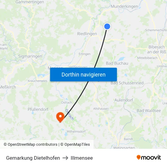 Gemarkung Dietelhofen to Illmensee map