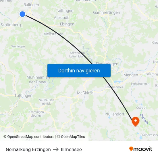 Gemarkung Erzingen to Illmensee map