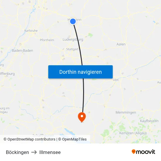 Böckingen to Illmensee map