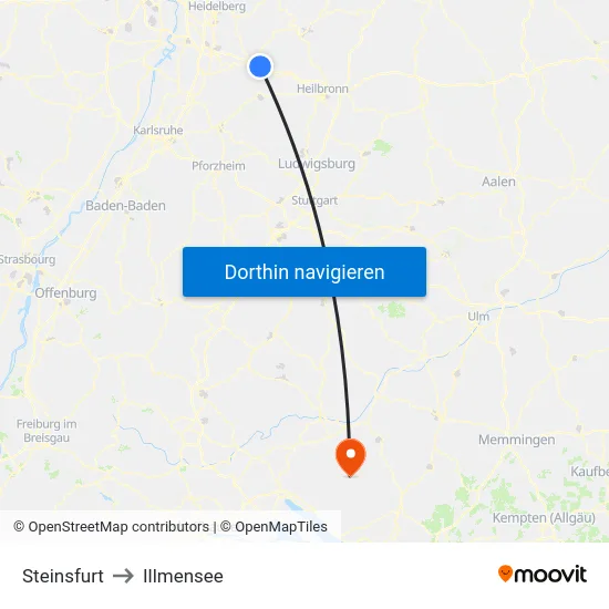 Steinsfurt to Illmensee map