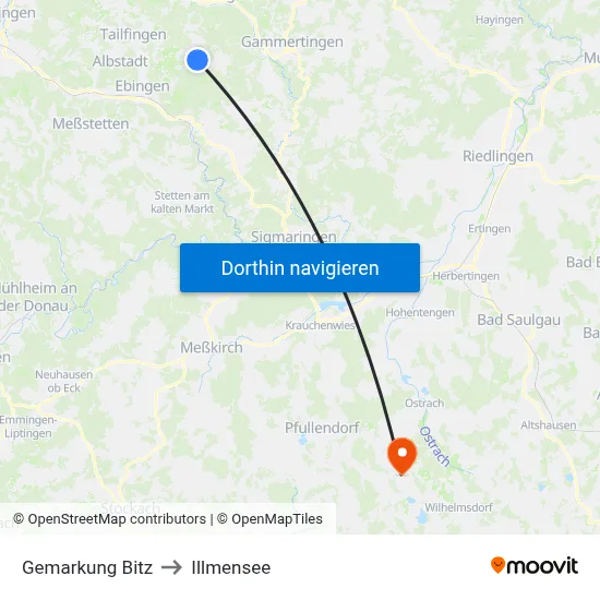 Gemarkung Bitz to Illmensee map