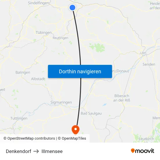 Denkendorf to Illmensee map
