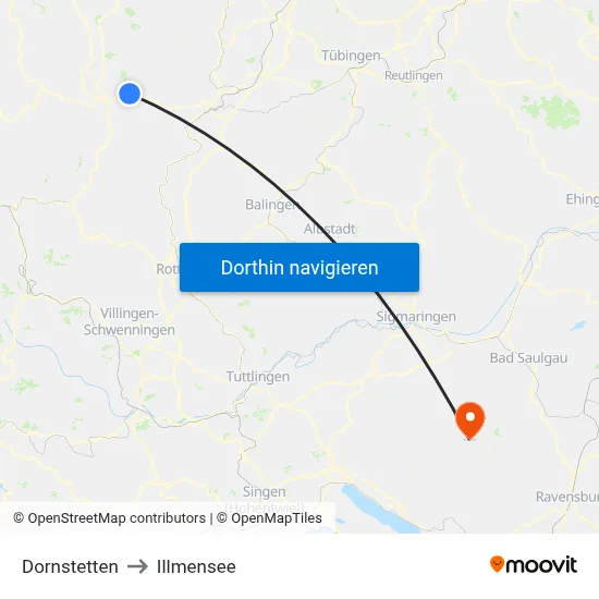 Dornstetten to Illmensee map