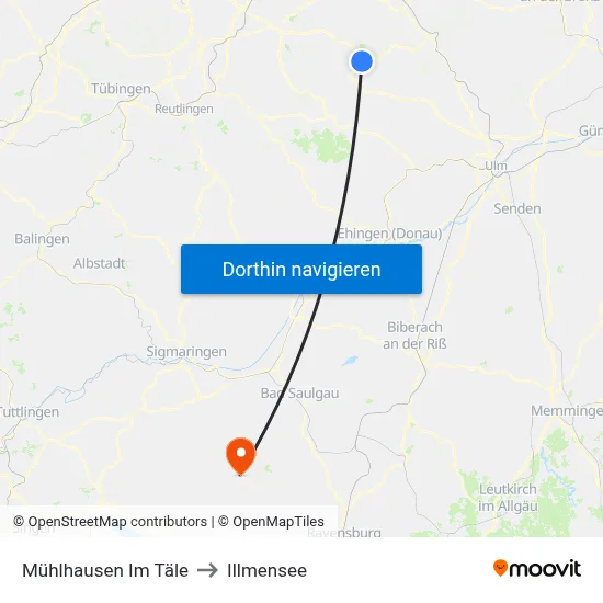 Mühlhausen Im Täle to Illmensee map