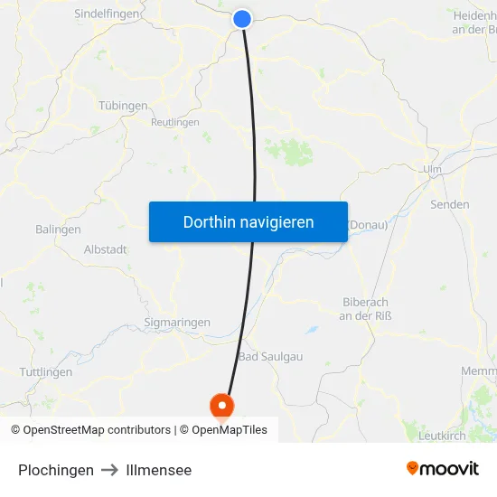 Plochingen to Illmensee map