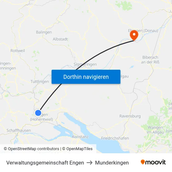 Verwaltungsgemeinschaft Engen to Munderkingen map