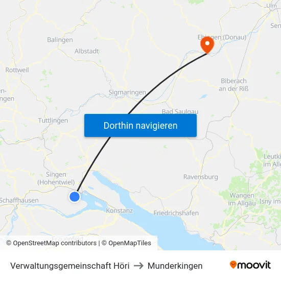 Verwaltungsgemeinschaft Höri to Munderkingen map