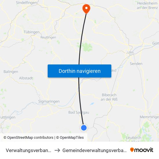 Verwaltungsverband Altshausen to Gemeindeverwaltungsverband Raum Bad Boll map
