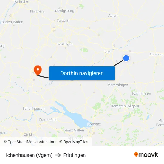 Ichenhausen (Vgem) to Frittlingen map