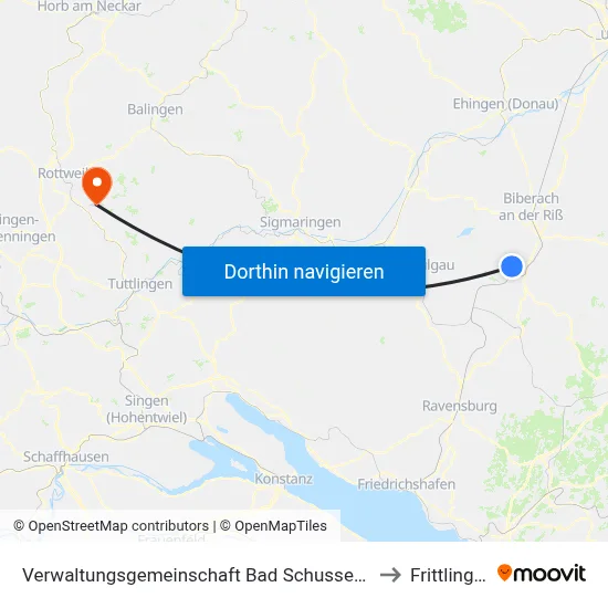 Verwaltungsgemeinschaft Bad Schussenried to Frittlingen map