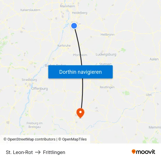 St. Leon-Rot to Frittlingen map