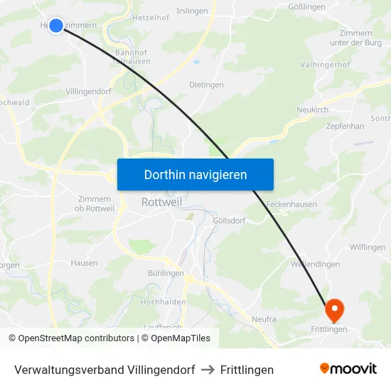 Verwaltungsverband Villingendorf to Frittlingen map