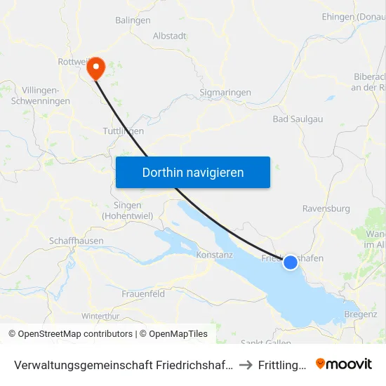 Verwaltungsgemeinschaft Friedrichshafen to Frittlingen map