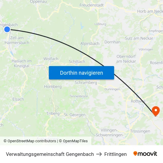 Verwaltungsgemeinschaft Gengenbach to Frittlingen map