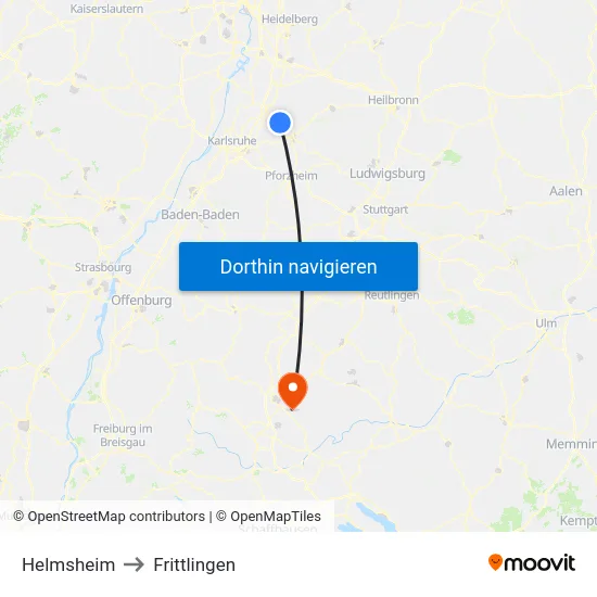 Helmsheim to Frittlingen map