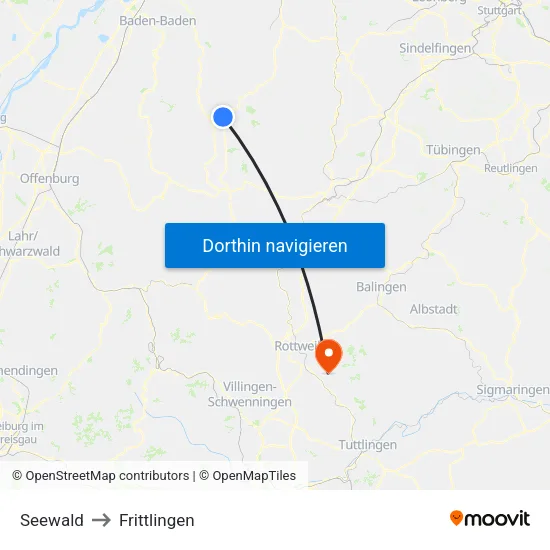 Seewald to Frittlingen map