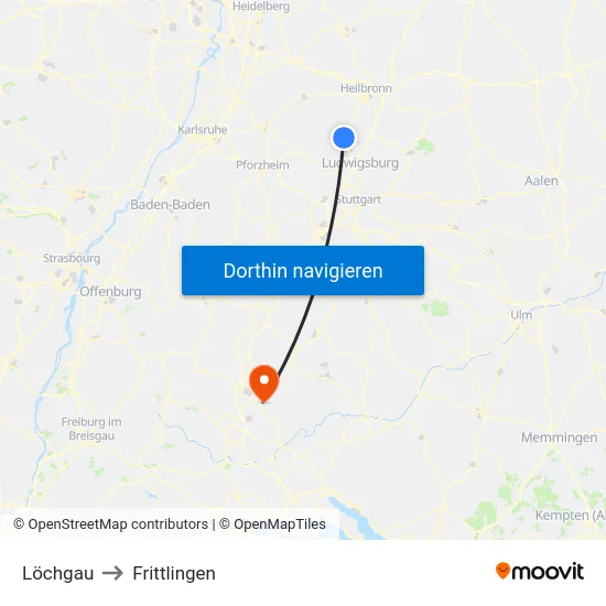 Löchgau to Frittlingen map