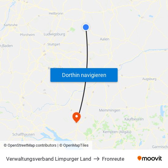 Verwaltungsverband Limpurger Land to Fronreute map