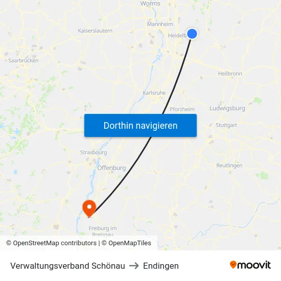 Verwaltungsverband Schönau to Endingen map