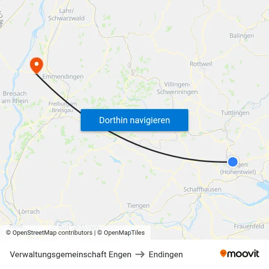 Verwaltungsgemeinschaft Engen to Endingen map