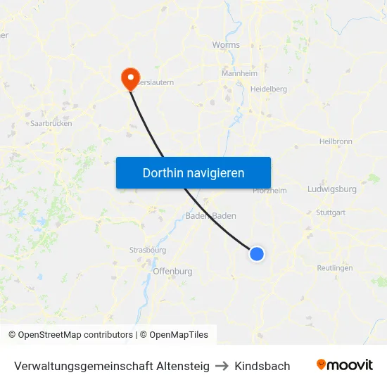 Verwaltungsgemeinschaft Altensteig to Kindsbach map