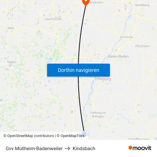 Gvv Müllheim-Badenweiler to Kindsbach map