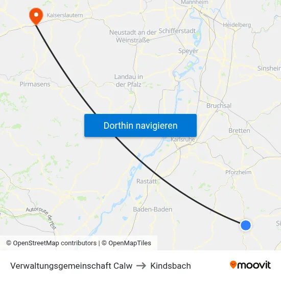 Verwaltungsgemeinschaft Calw to Kindsbach map