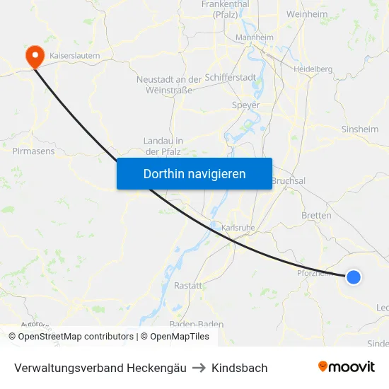 Verwaltungsverband Heckengäu to Kindsbach map