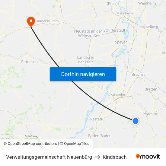 Verwaltungsgemeinschaft Neuenbürg to Kindsbach map