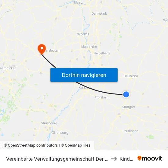 Vereinbarte Verwaltungsgemeinschaft Der Stadt Bietigheim-Bissingen to Kindsbach map