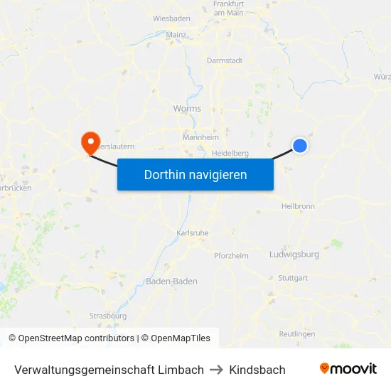 Verwaltungsgemeinschaft Limbach to Kindsbach map
