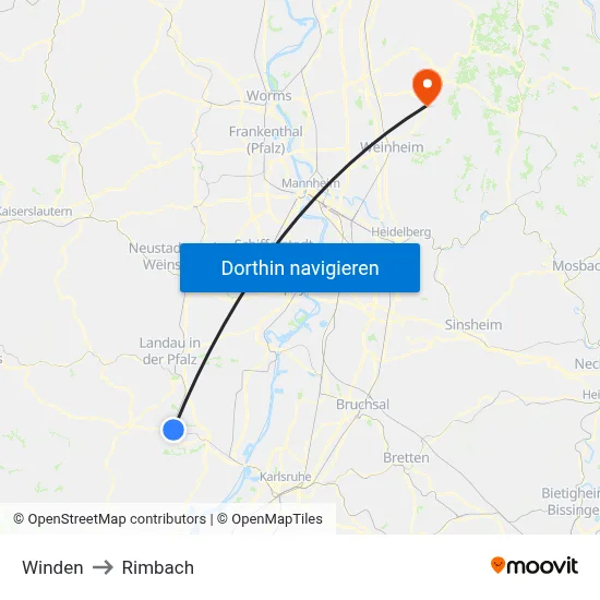 Winden to Rimbach map