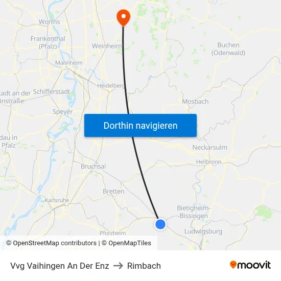 Vvg Vaihingen An Der Enz to Rimbach map