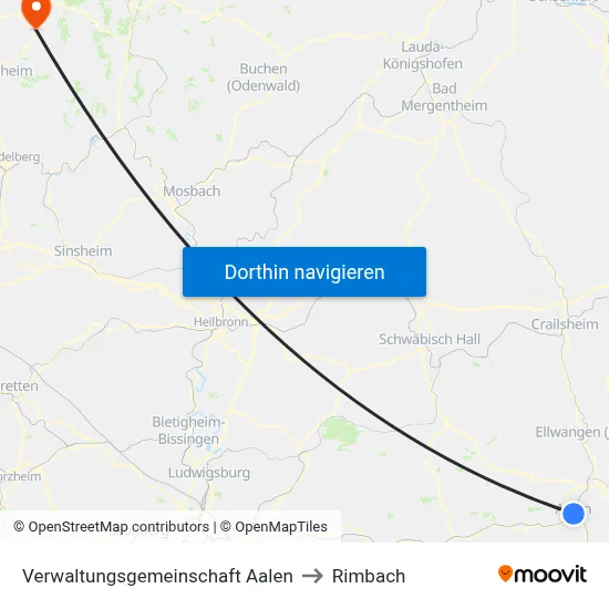 Verwaltungsgemeinschaft Aalen to Rimbach map