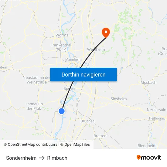 Sondernheim to Rimbach map