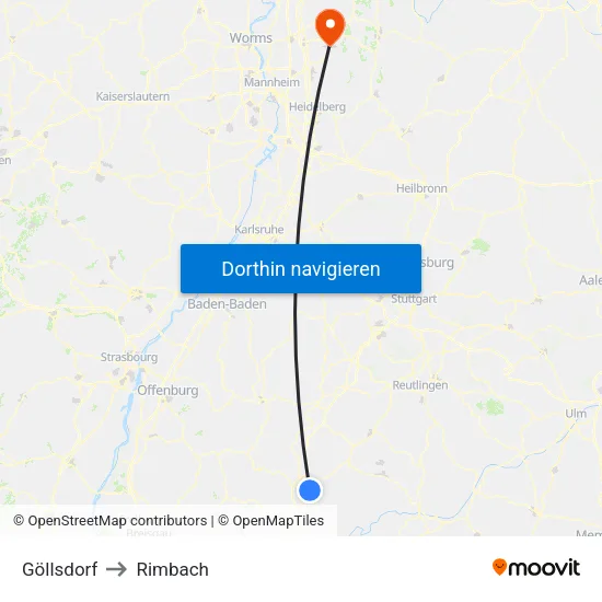 Göllsdorf to Rimbach map