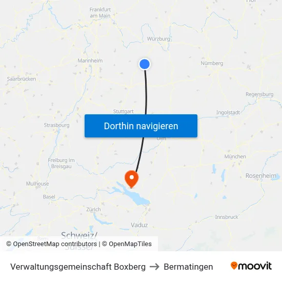 Verwaltungsgemeinschaft Boxberg to Bermatingen map