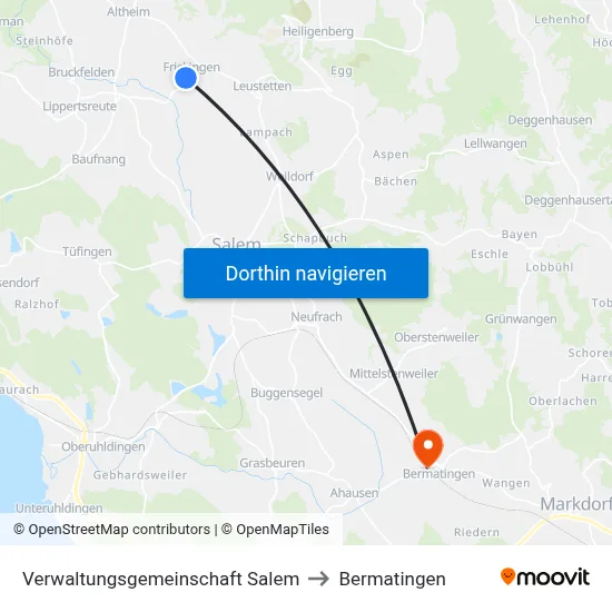Verwaltungsgemeinschaft Salem to Bermatingen map