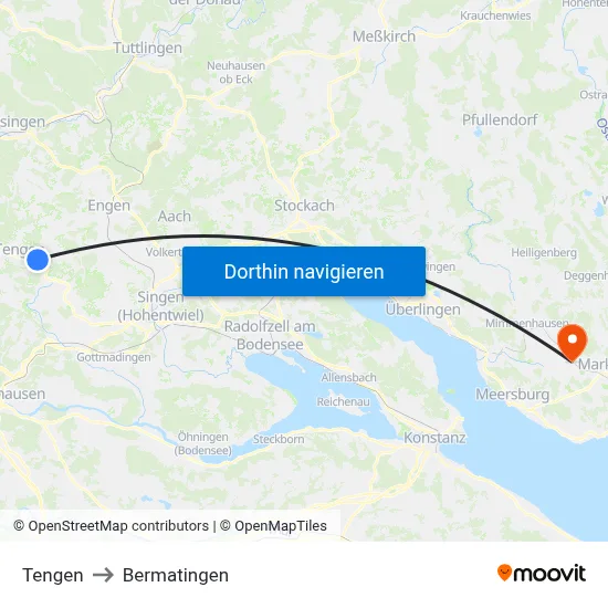 Tengen to Bermatingen map