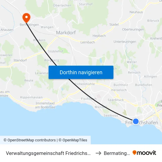 Verwaltungsgemeinschaft Friedrichshafen to Bermatingen map