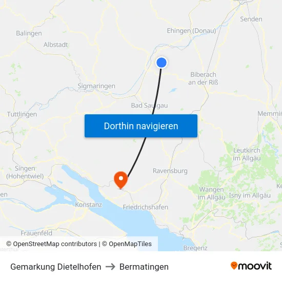 Gemarkung Dietelhofen to Bermatingen map