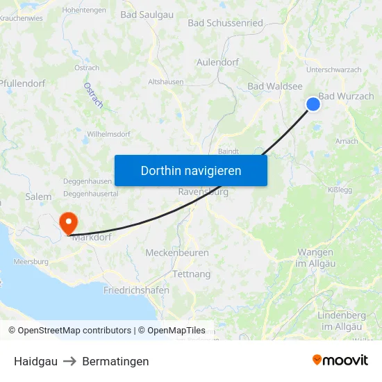 Haidgau to Bermatingen map