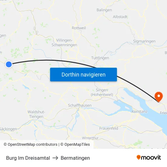Burg Im Dreisamtal to Bermatingen map