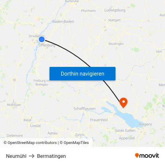 Neumühl to Bermatingen map