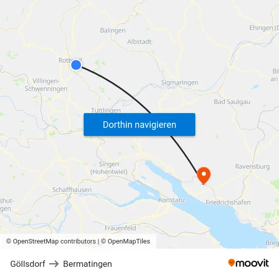 Göllsdorf to Bermatingen map