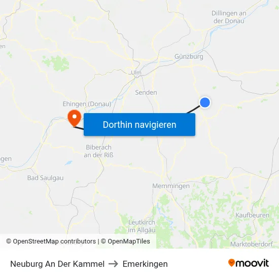 Neuburg An Der Kammel to Emerkingen map